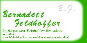 bernadett feldhoffer business card